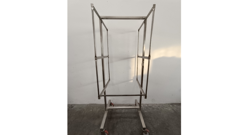 CARRELLO INOX PER STAGIONATURA SALUMI A TRE PIANI
